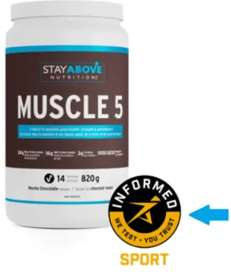 StayAbove Nutrition Muscle 5 - certified by Informed Sport